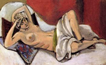 Henri Emile Benoit Matisse : reclining nude with a drape
